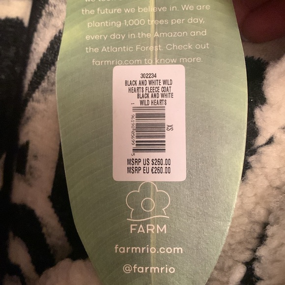 NWT Farm Rio Wild Hearts Tie-Belt warm fleece wool coat with belt oversized fit - Picture 8 of 9